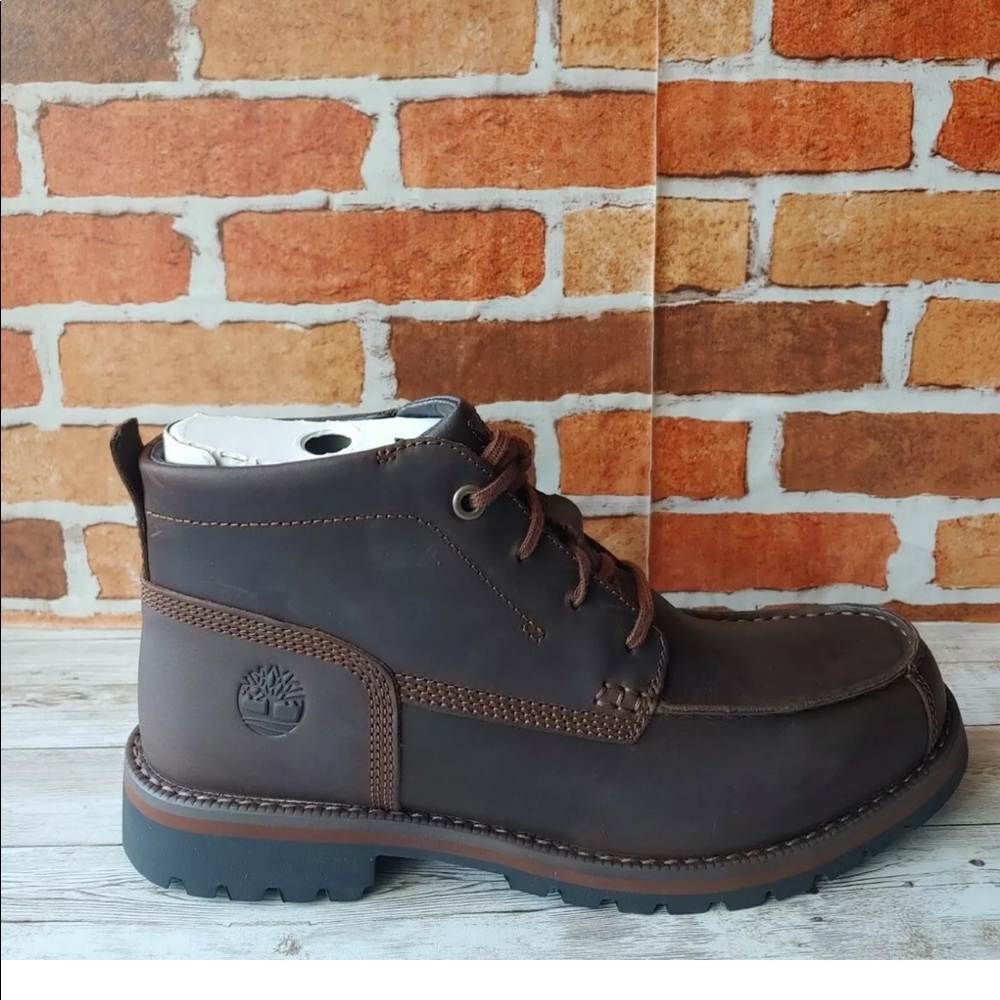 New Timberland Grantly Chukka Leather Moc Toe Ankle Dark Brown Men A1859